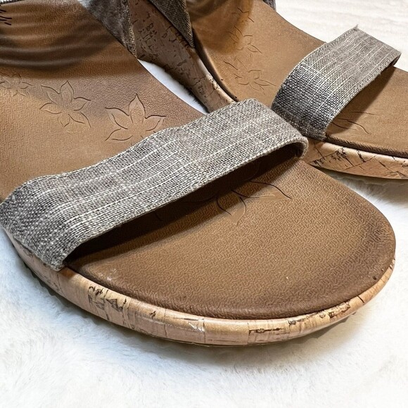 Skechers Cali Beverlee Wedge Sandal Women’s 11 Taupe Tan Metallic Shimmer - Picture 3 of 8